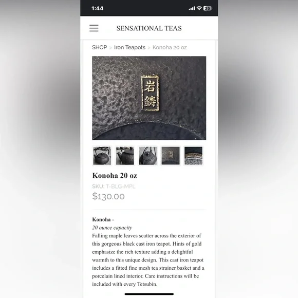 Japanese Tetsubin Cast Iron Teapot 20oz - Picture 11 of 12